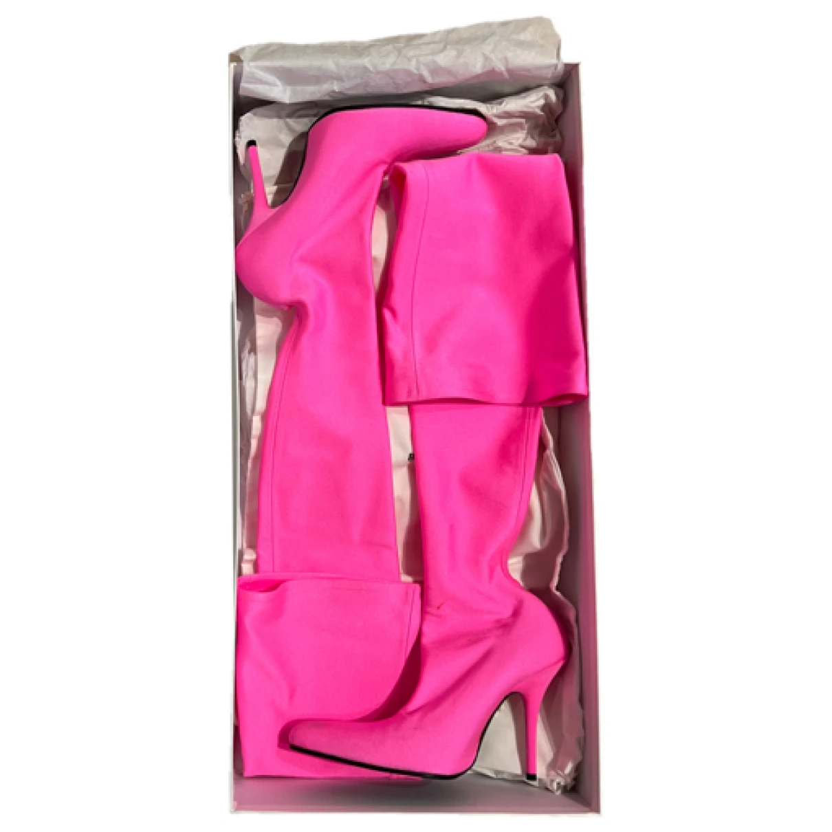 Pre-owned Balenciaga Knife Cloth Boots In Pink