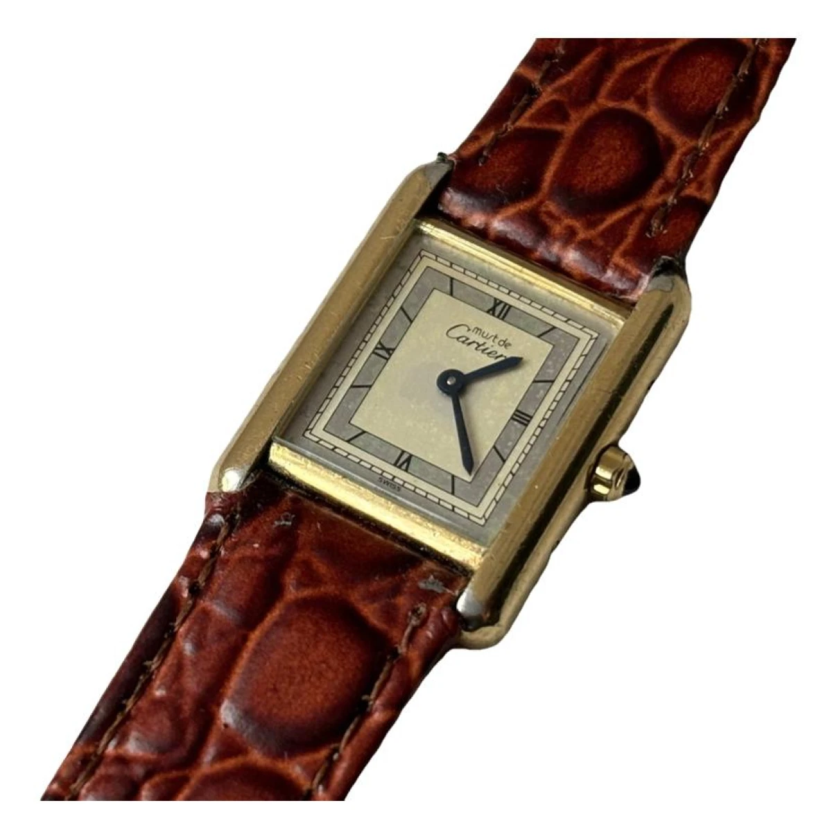 Pre-owned Cartier Tank Must Watch In Brown
