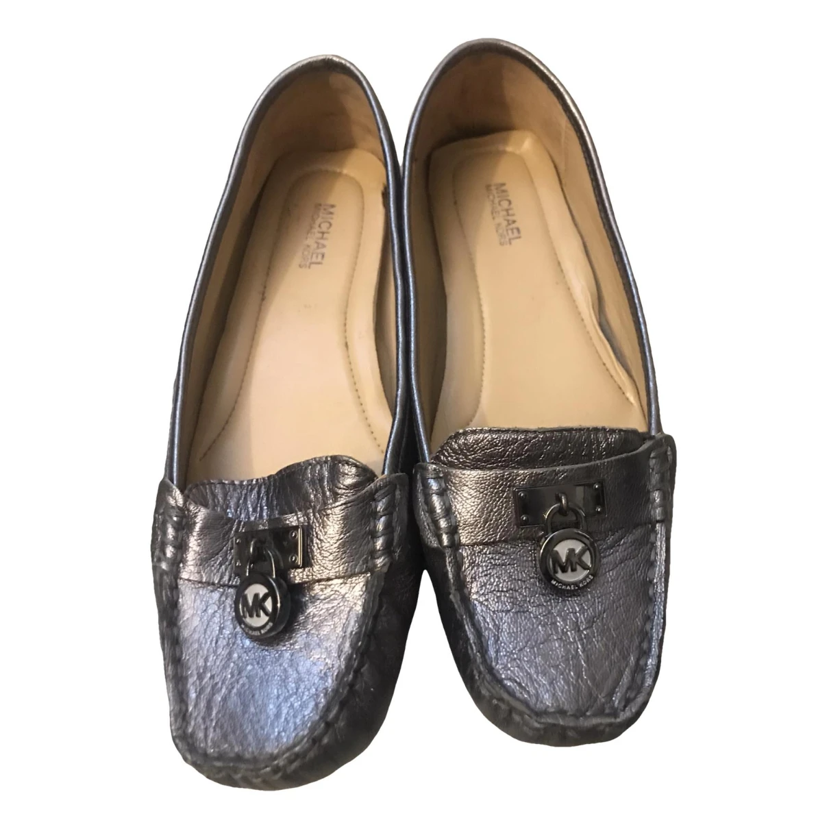 Pre-owned Michael Kors Leather Flats In Grey