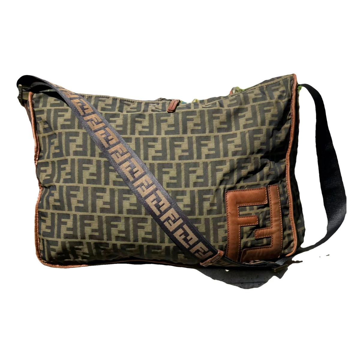 Pre-owned Fendi Cloth Crossbody Bag In Brown