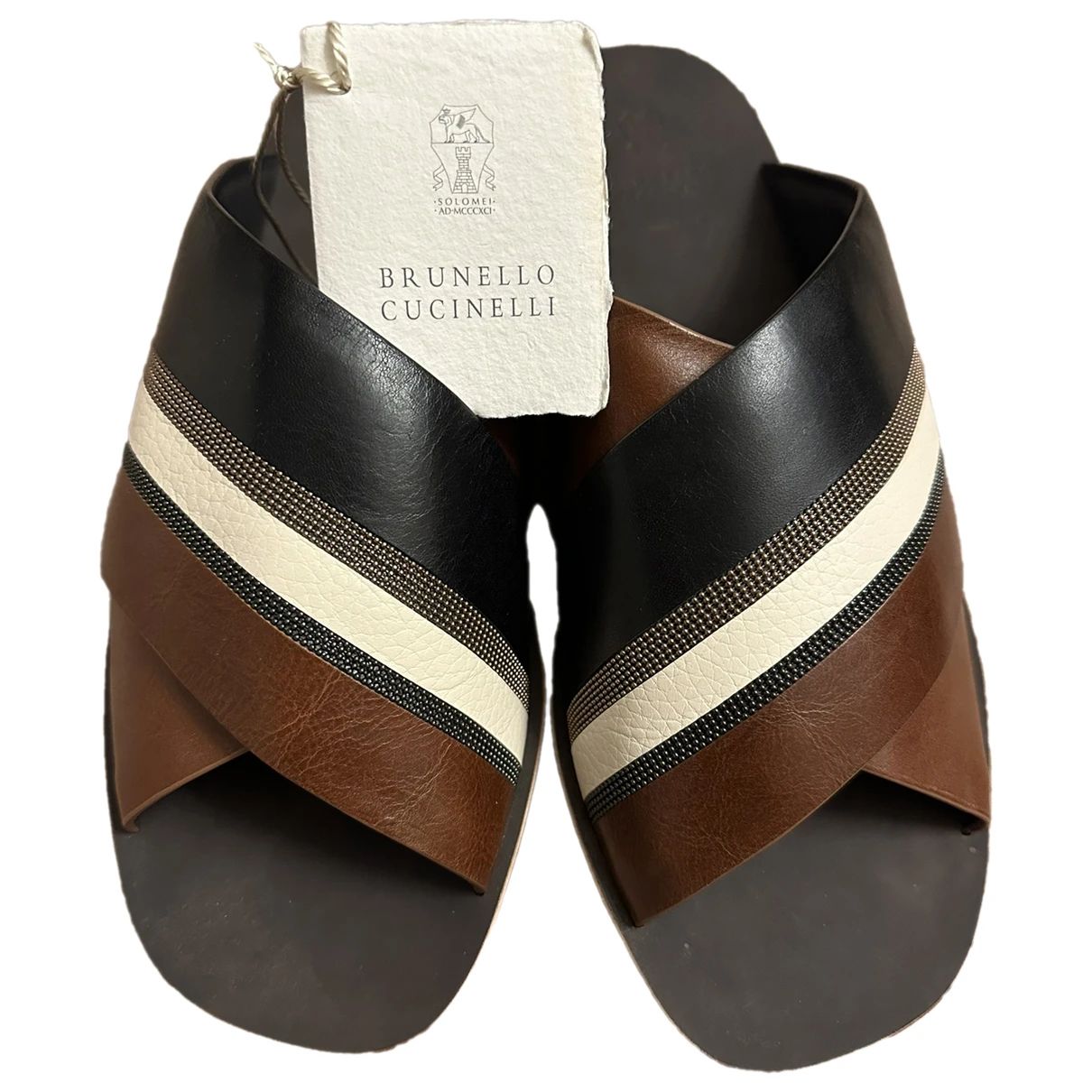 Pre-owned Brunello Cucinelli Leather Sandals In Brown