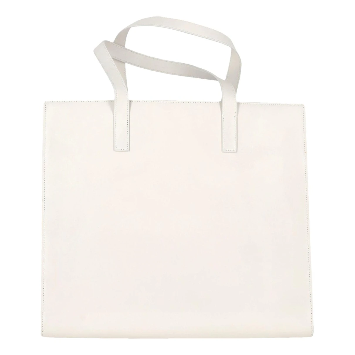 Pre-owned Saint Laurent Leather Tote In White