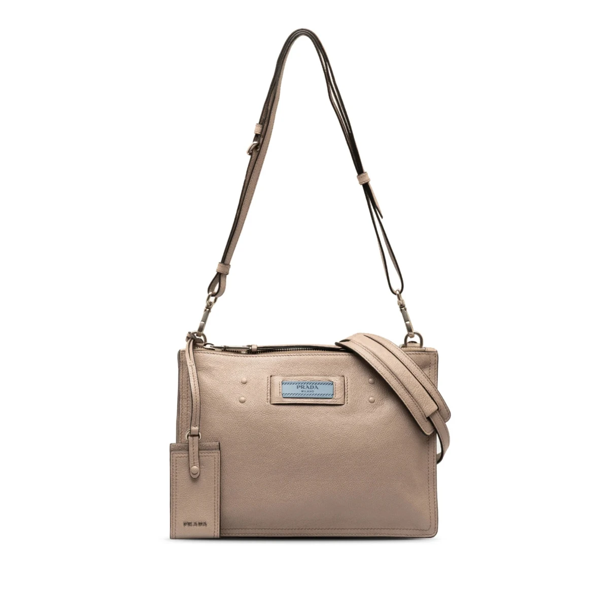 Pre-owned Prada Etiquette Leather Crossbody Bag In Brown