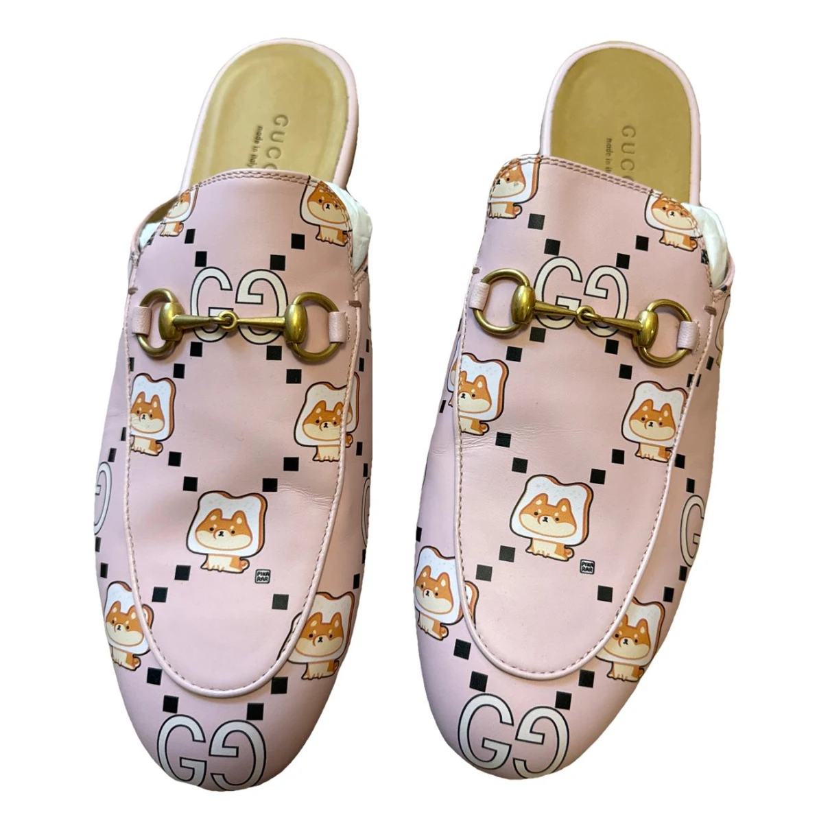 Pre-owned Gucci Princetown Leather Flats In Pink