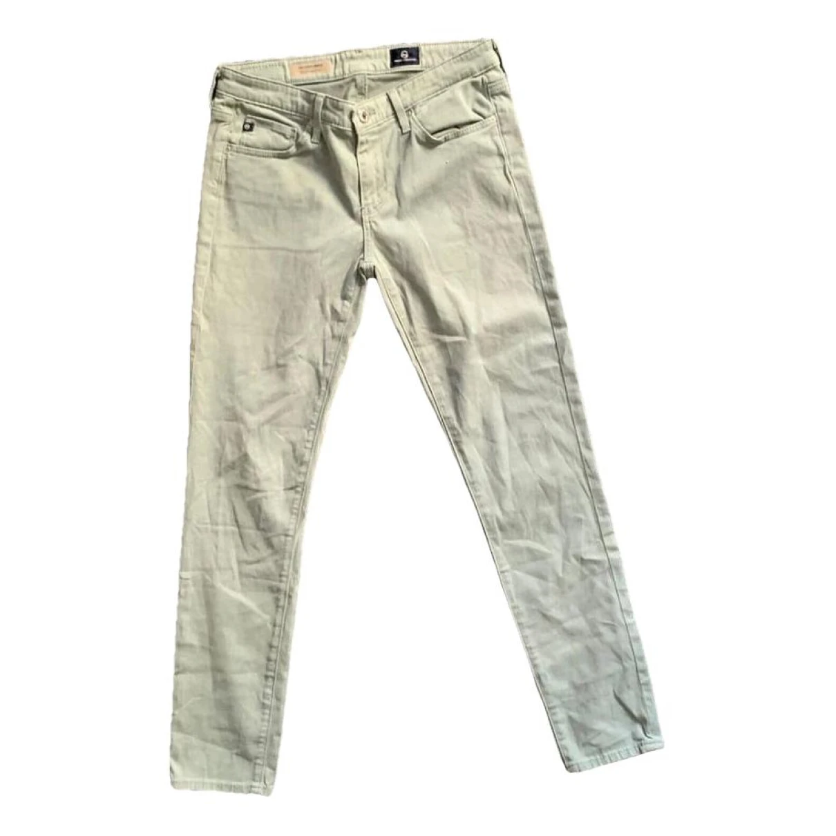 Pre-owned Ag Slim Jeans In Green