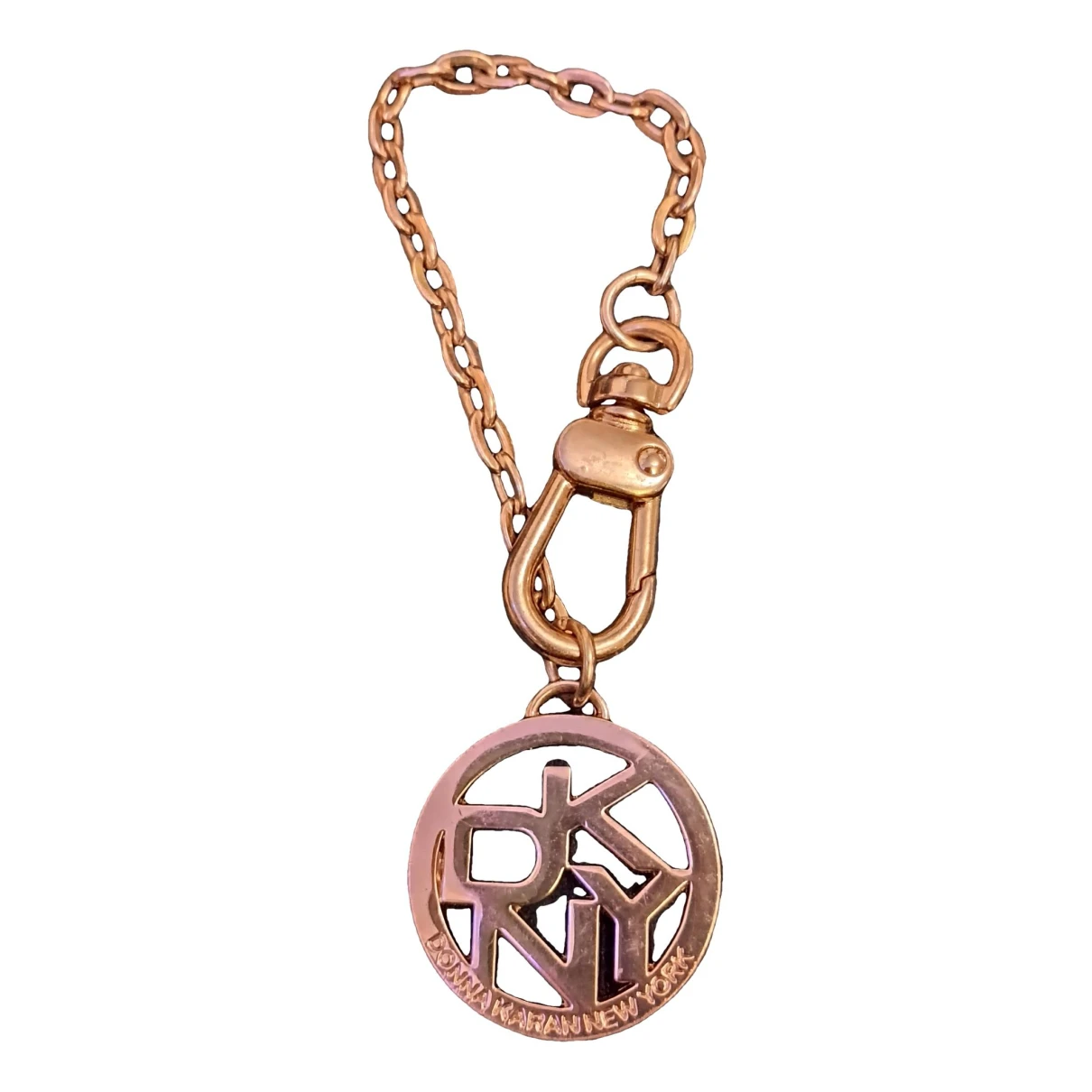 Pre-owned Dkny Bag Charm In Gold