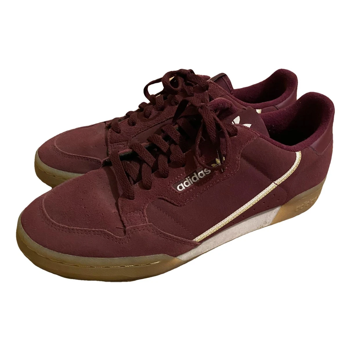 Pre-owned Adidas Originals Low Trainers In Burgundy