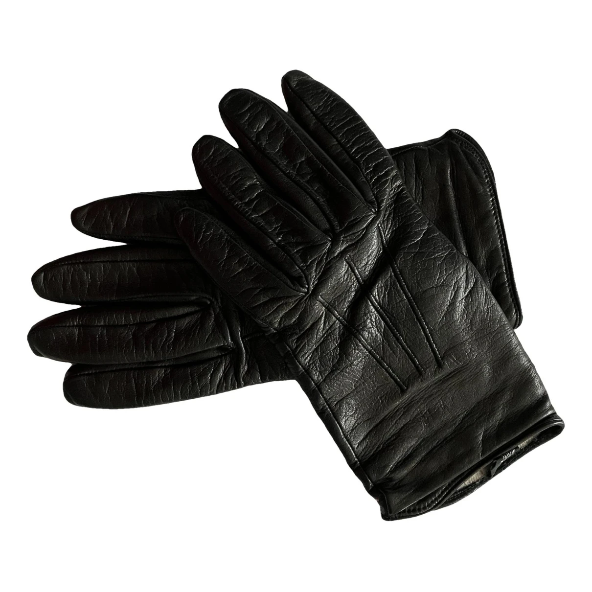 Pre-owned Coccinelle Leather Gloves In Black