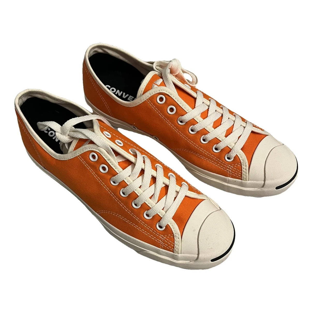 Pre-owned Converse Cloth Low Trainers In Orange