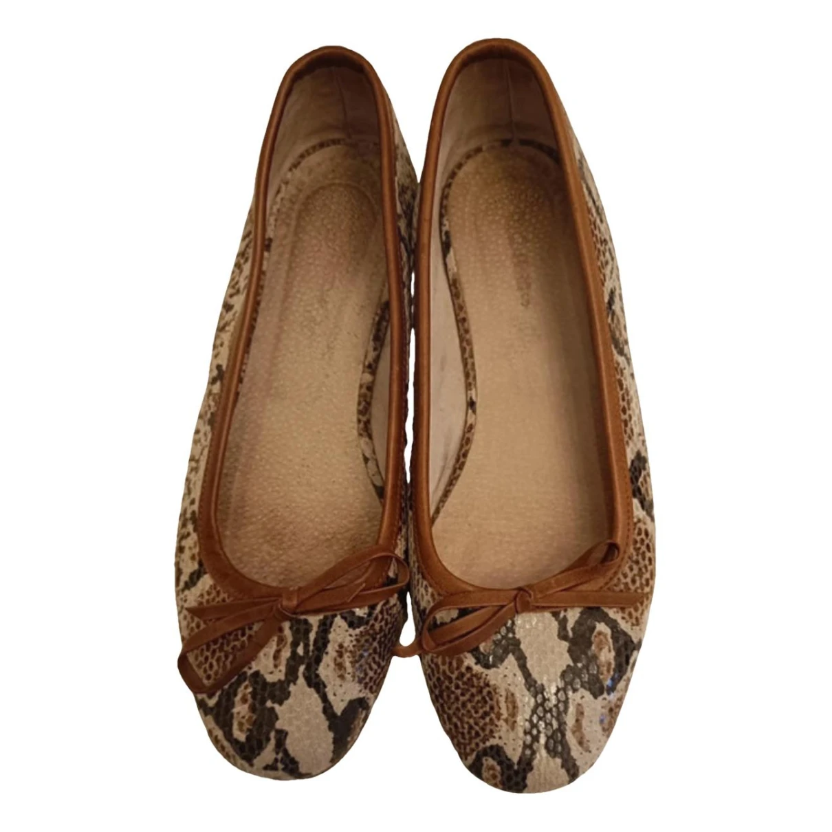 Pre-owned Hobbs Leather Ballet Flats In Multicolour