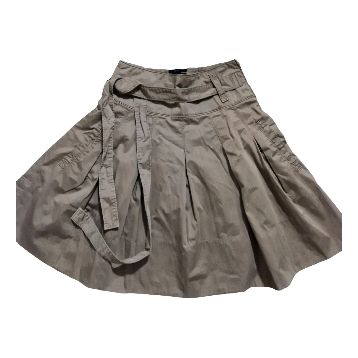 Pre-owned Seventy Mini Skirt In Ecru