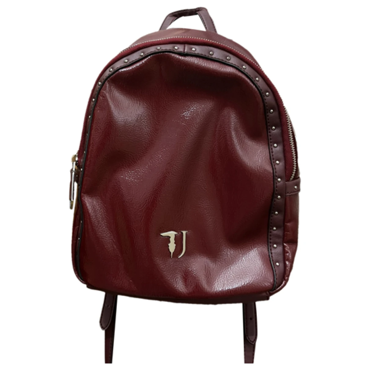 Pre-owned Trussardi Leather Backpack In Burgundy