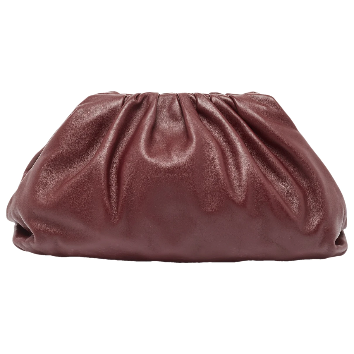 Pre-owned Bottega Veneta Leather Clutch Bag In Burgundy