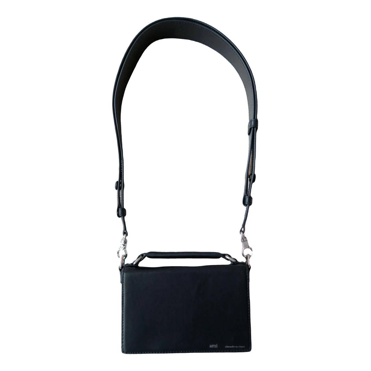 Pre-owned Ami Alexandre Mattiussi Leather Crossbody Bag In Black