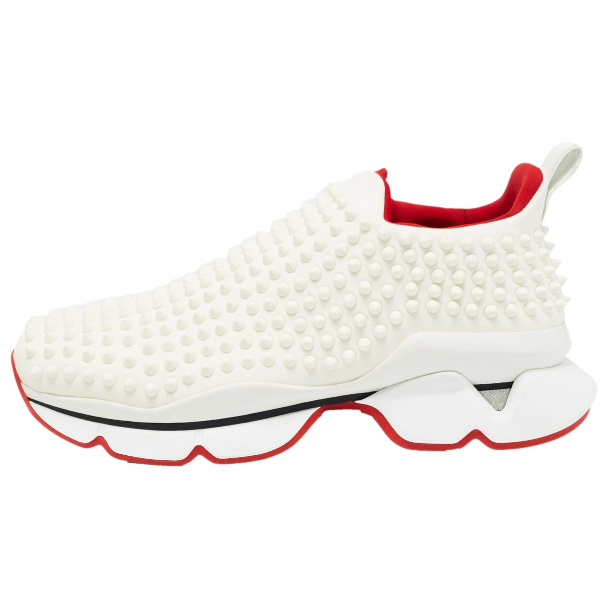 Pre-owned Christian Louboutin Cloth Trainers In White
