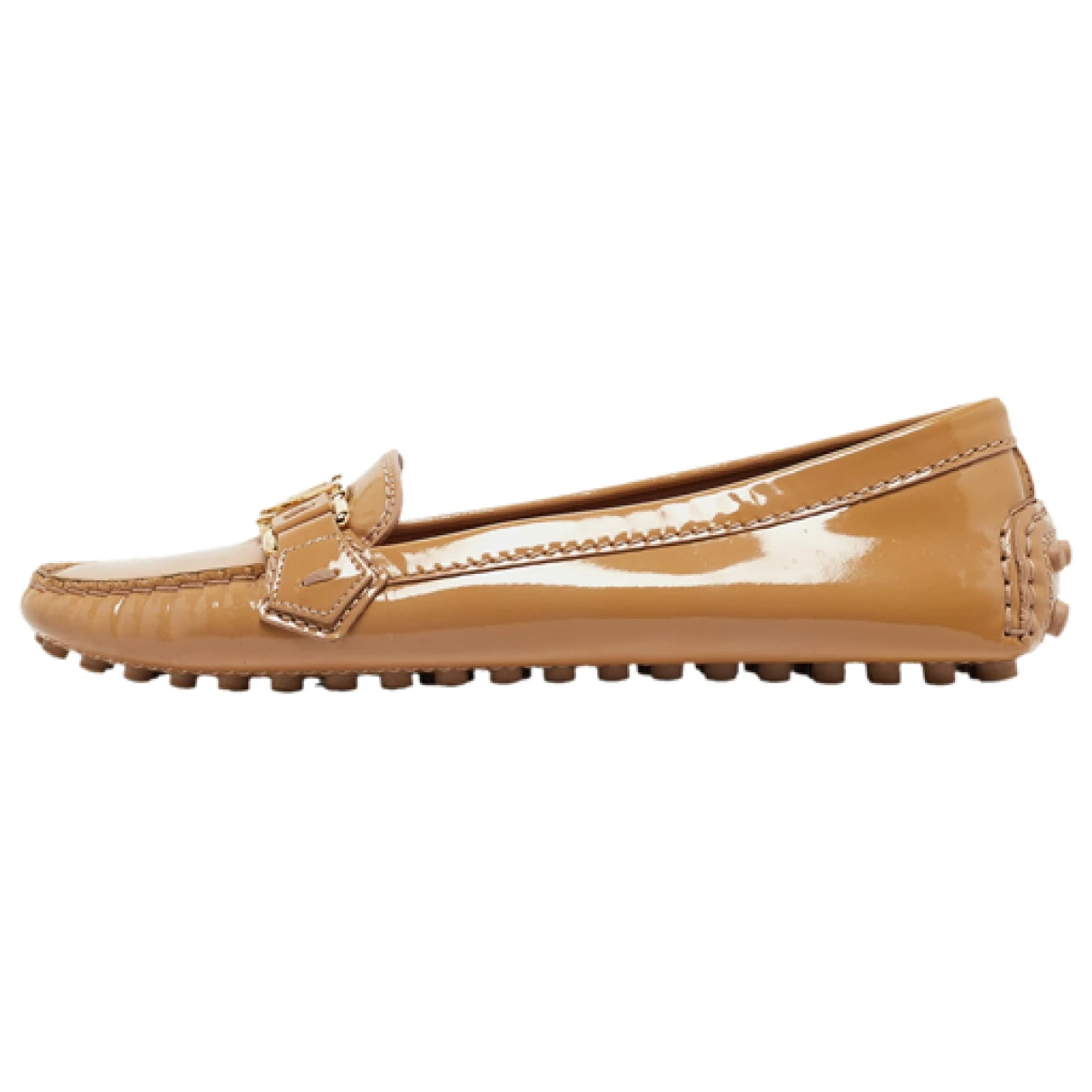 Pre-owned Louis Vuitton Patent Leather Flats In Brown