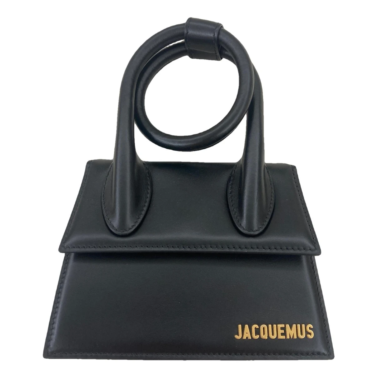 Pre-owned Jacquemus Le Chiquito Noeud Leather Handbag In Black