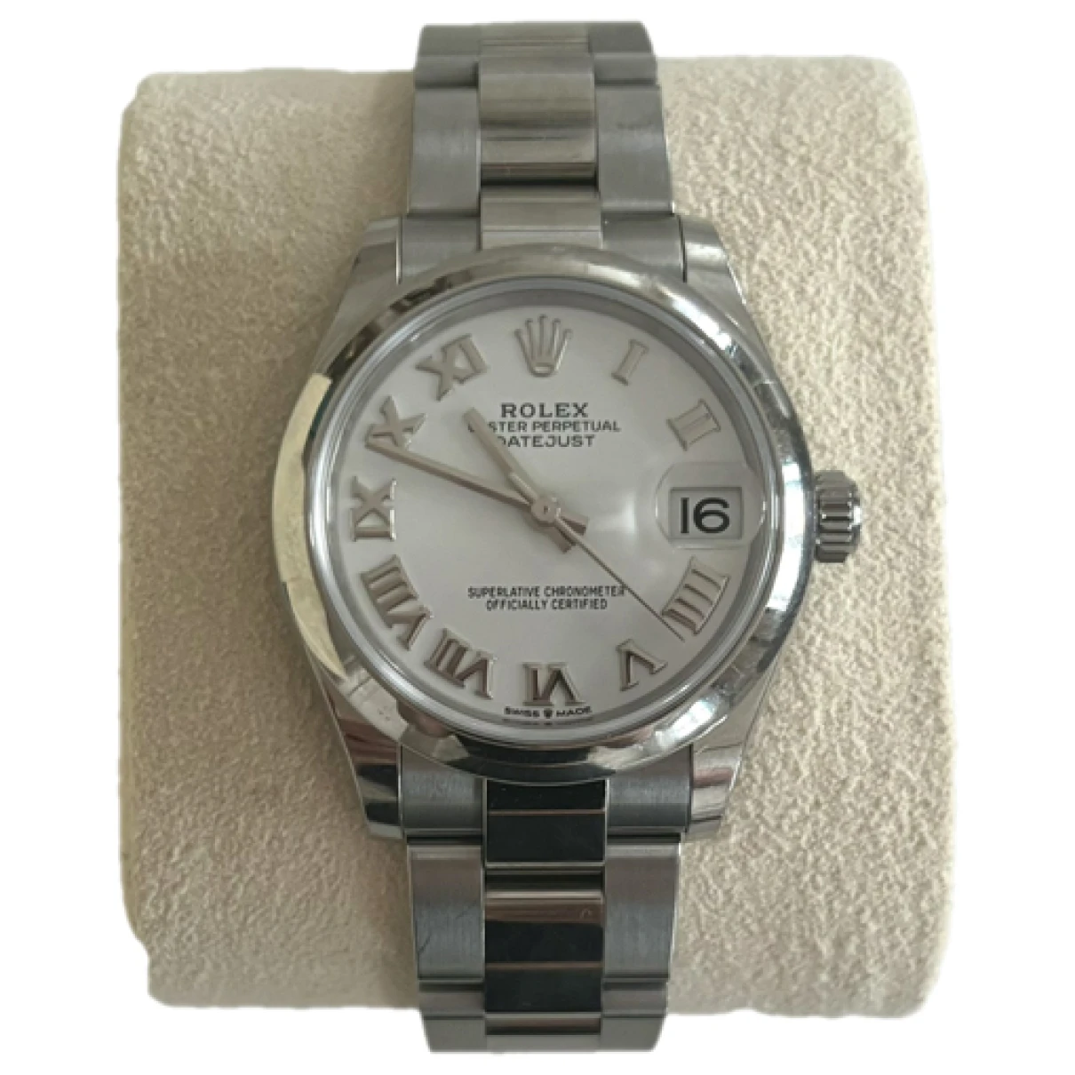Pre-owned Rolex Datejust 31mm Watch In White