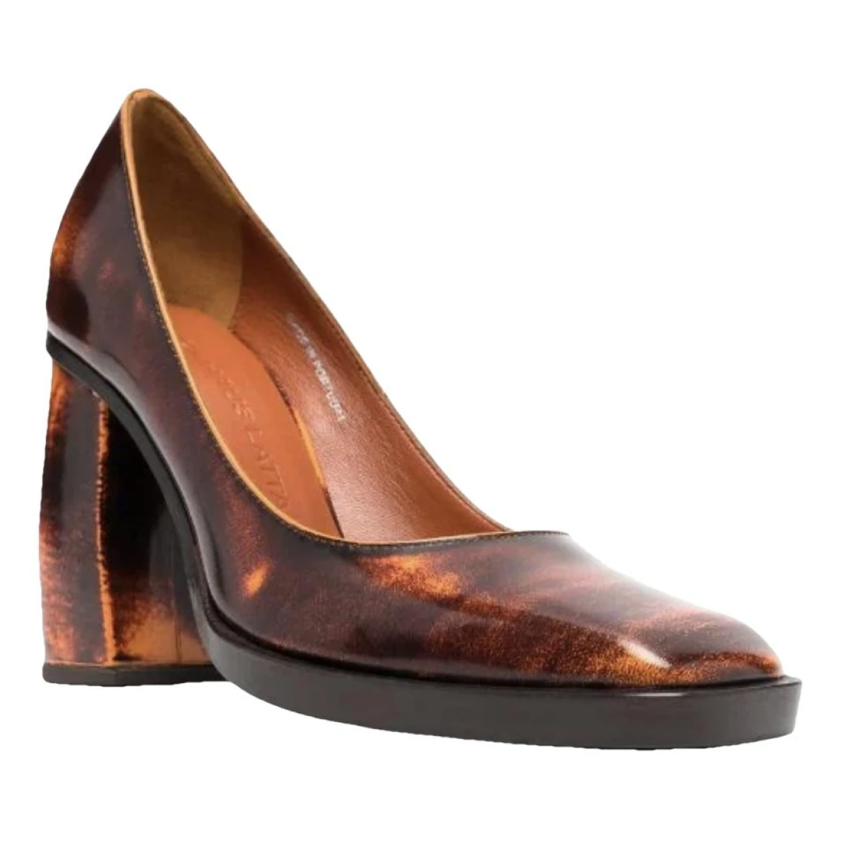 Pre-owned Eckhaus Latta Leather Heels In Brown