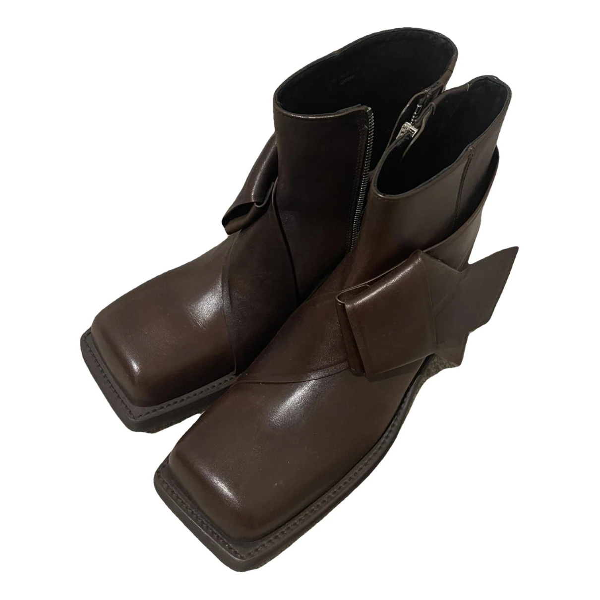 Pre-owned Acne Studios Leather Riding Boots In Brown