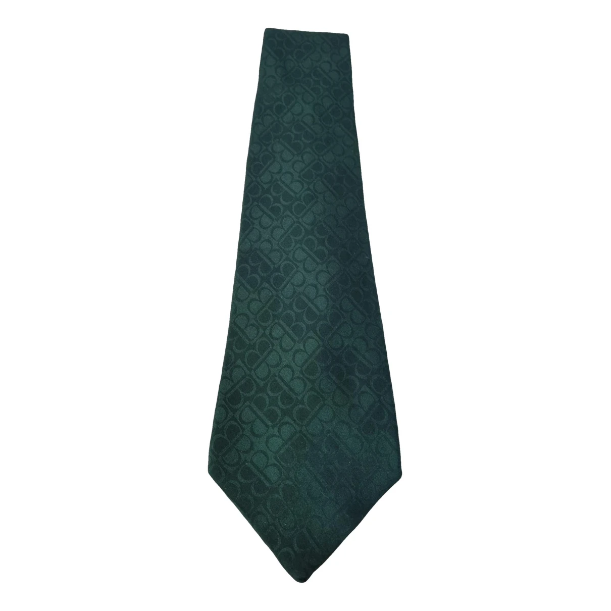 Pre-owned Balenciaga Silk Tie In Green