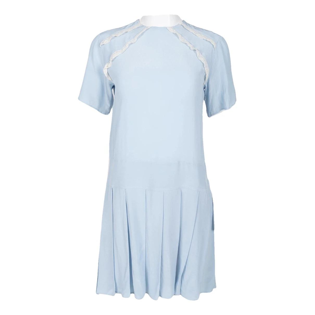 Pre-owned Miu Miu Silk Mini Dress In Blue