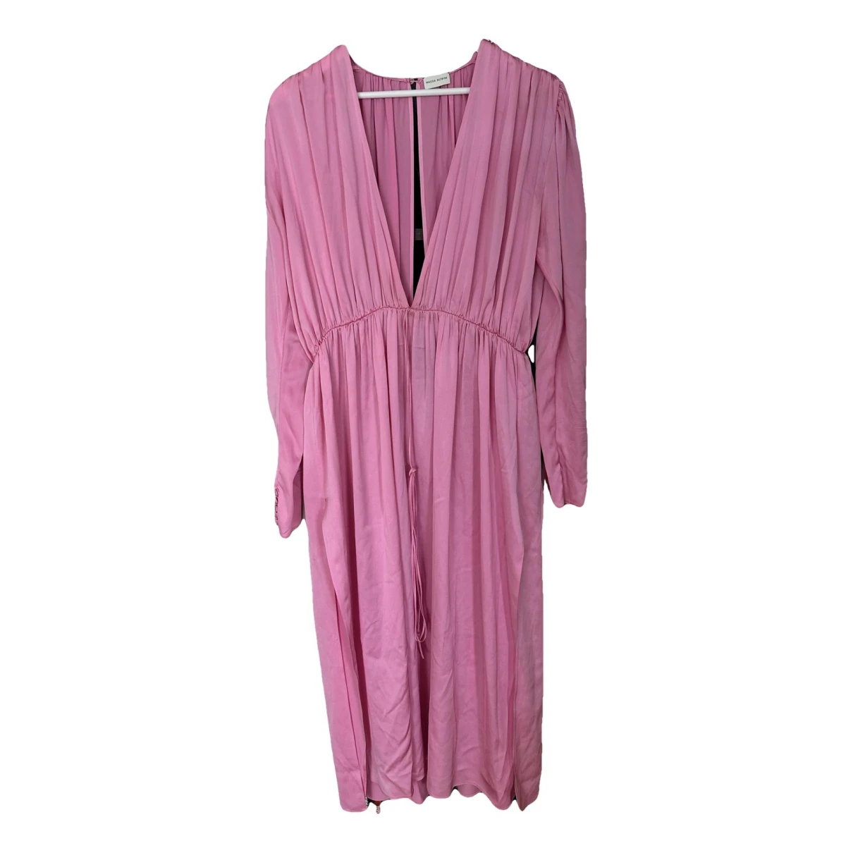 Pre-owned Magda Butrym Silk Maxi Dress In Pink