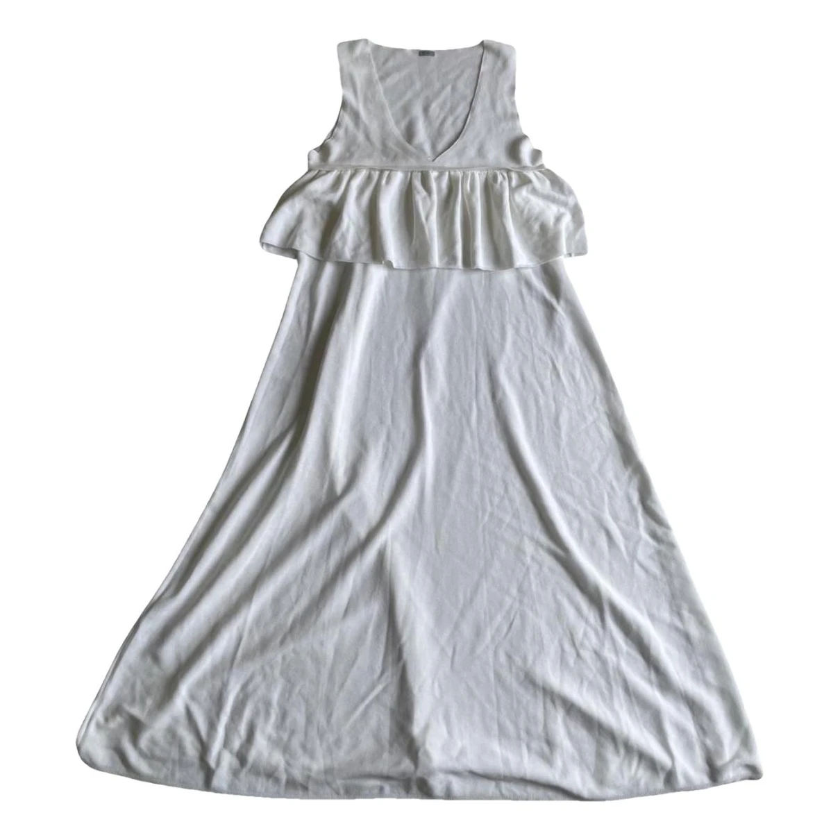 Pre-owned Malo Maxi Dress In White