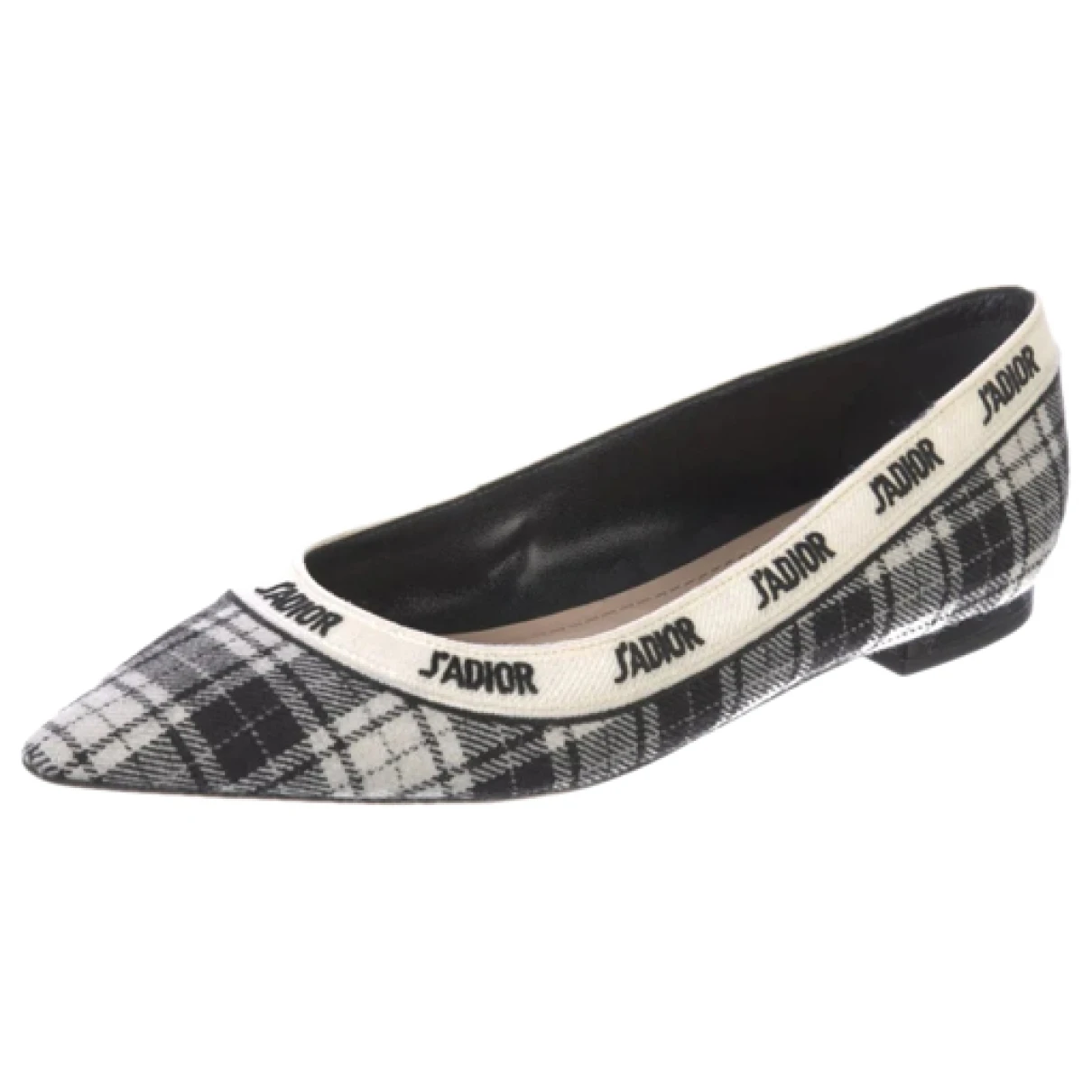Pre-owned Dior Cloth Ballet Flats In Black
