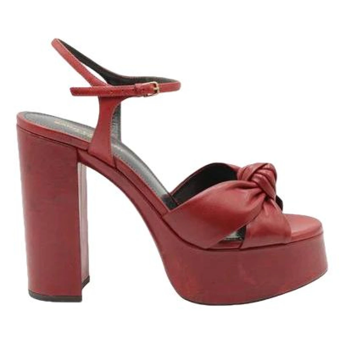 Pre-owned Saint Laurent Leather Sandal In Red