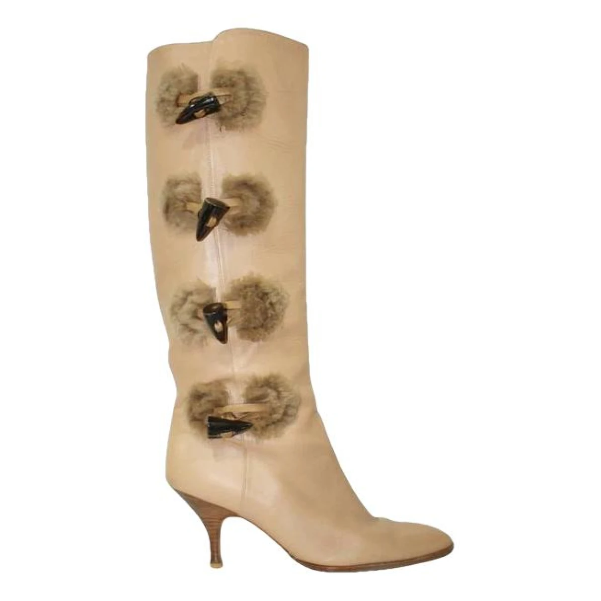 Pre-owned Ferragamo Leather Boots In Beige