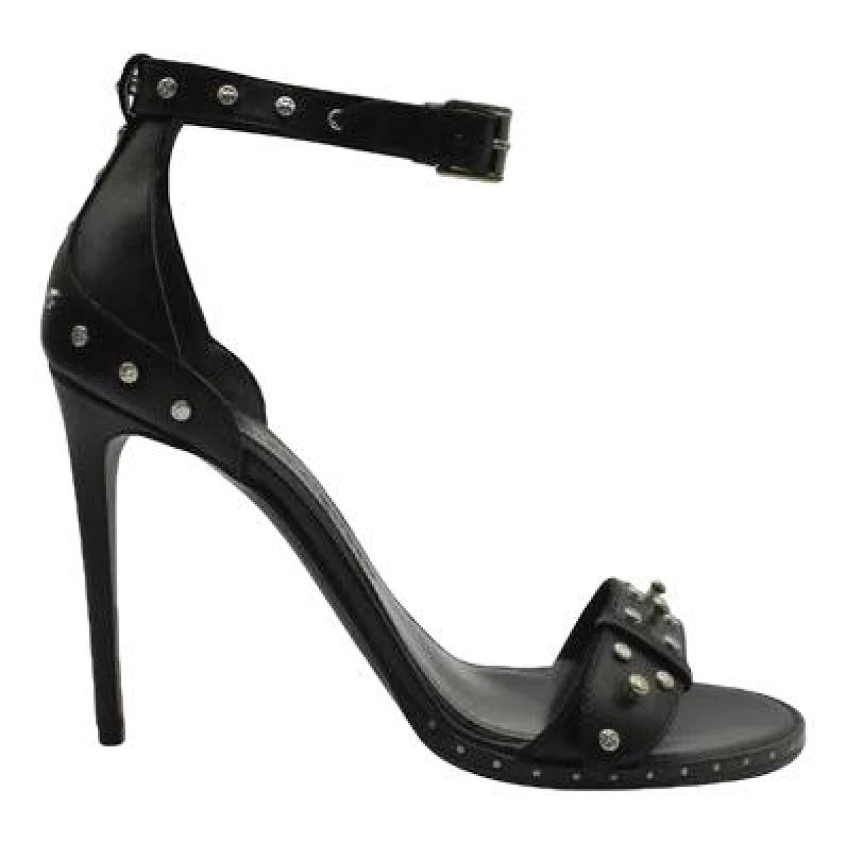 Pre-owned Alexander Mcqueen Leather Sandal In Black
