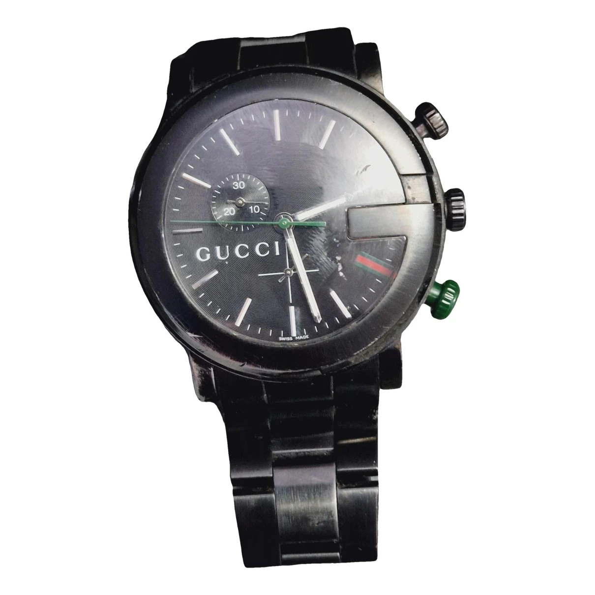 Pre-owned Gucci G-chrono Ceramic Watch In Black