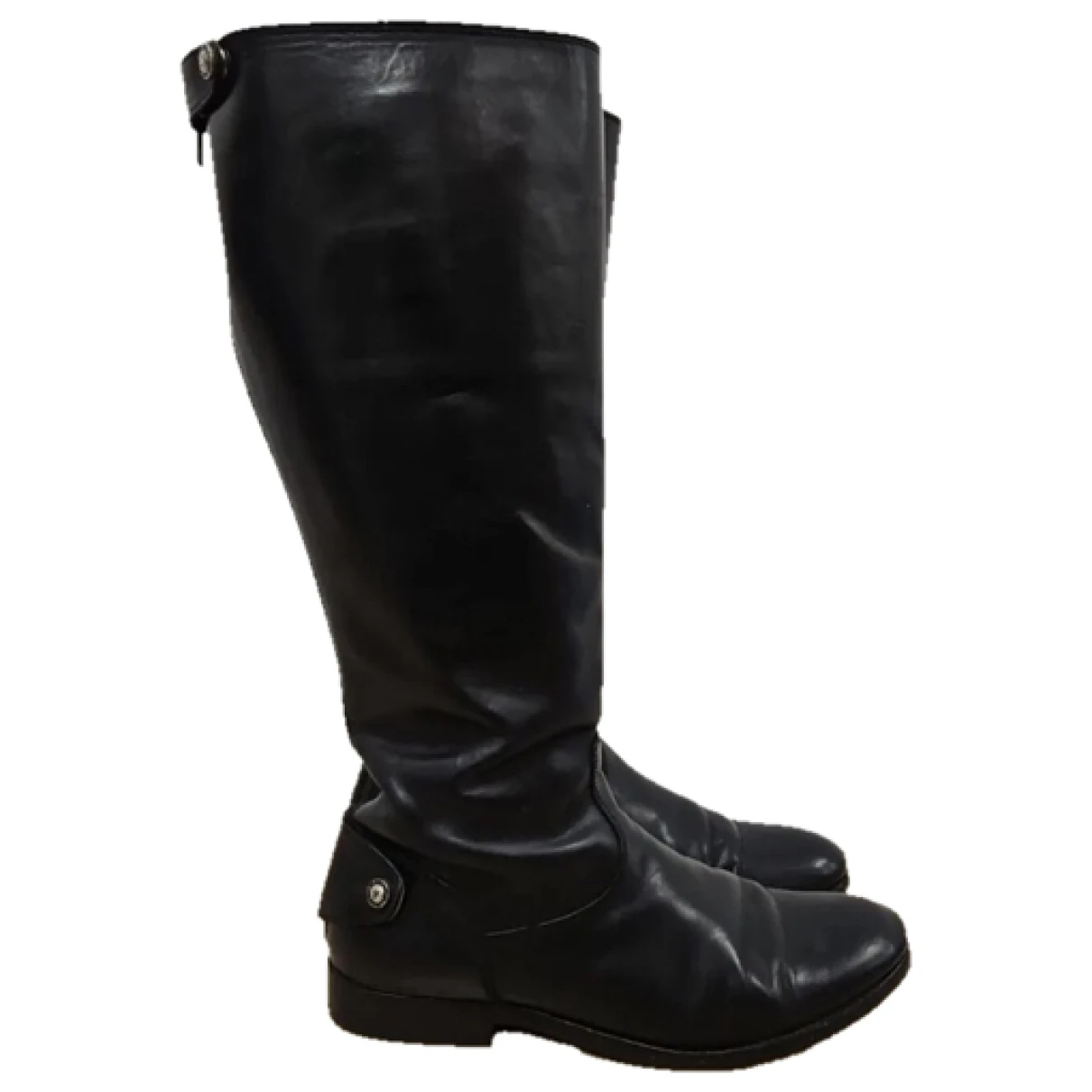 Pre-owned Frye Leather Western Boots In Black
