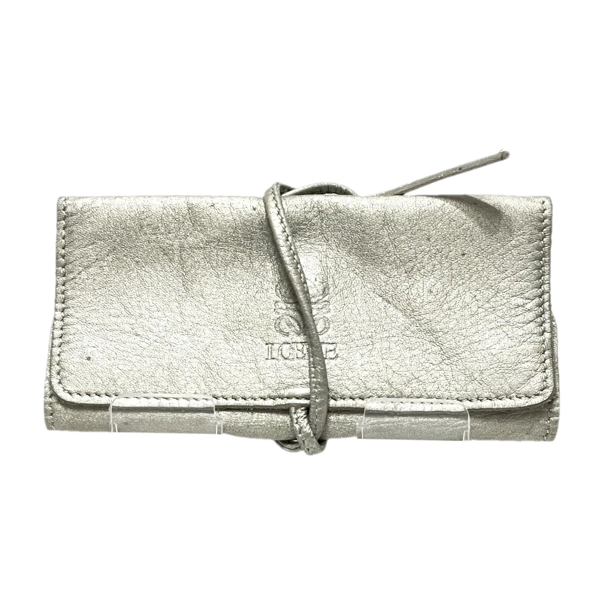 Pre-owned Loewe Leather Purse In Silver