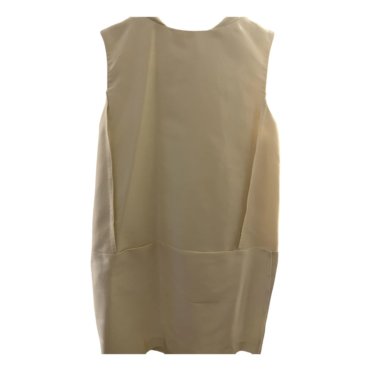 Pre-owned Victoria Beckham Silk Mid-length Dress In Beige