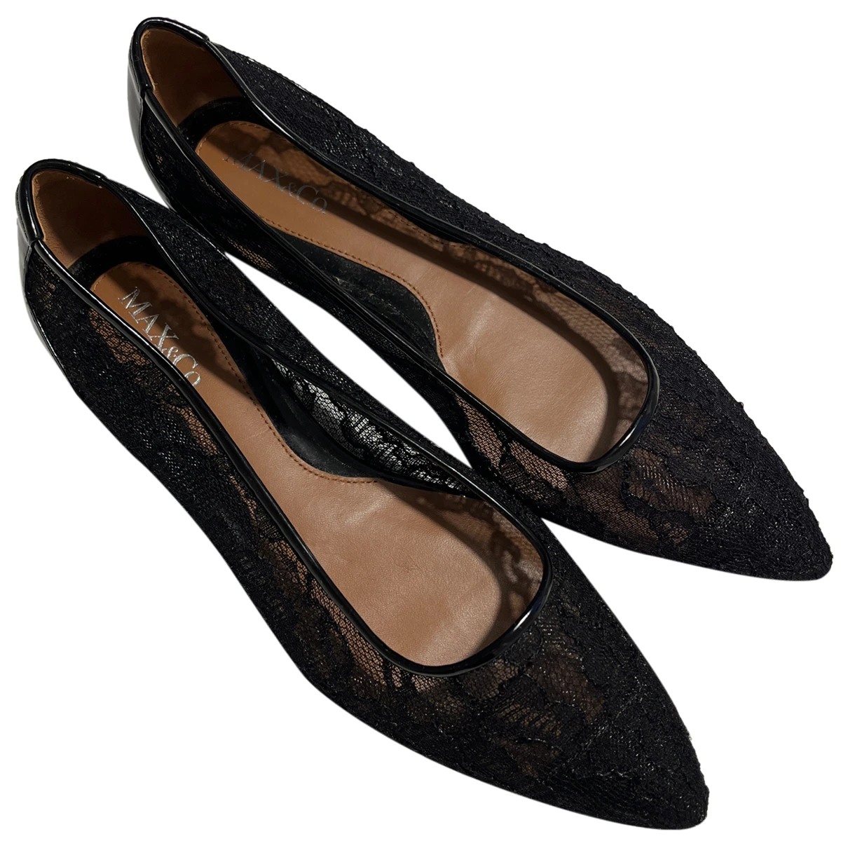 Pre-owned Max & Co Cloth Ballet Flats In Black