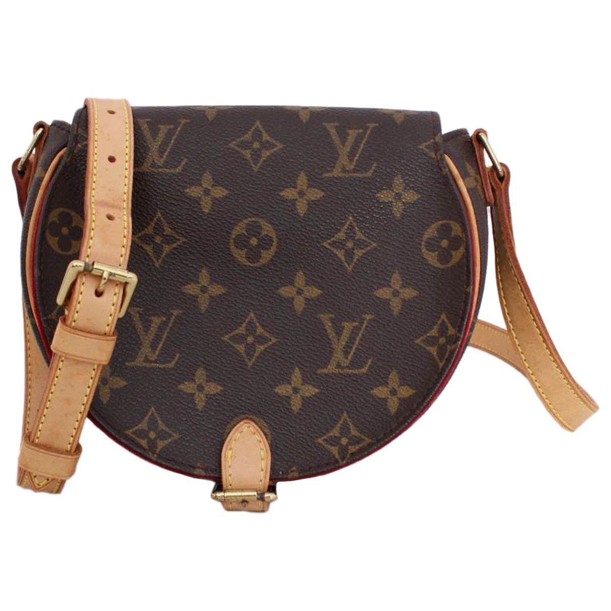 Pre-owned Louis Vuitton Tambourin Vintage Leather Crossbody Bag In Brown