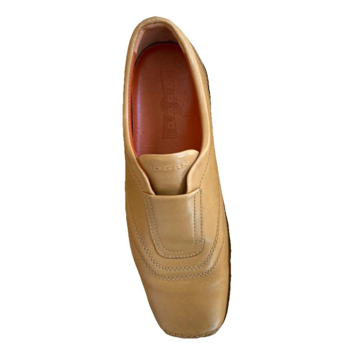 Pre-owned Hogan Leather Flats In Beige