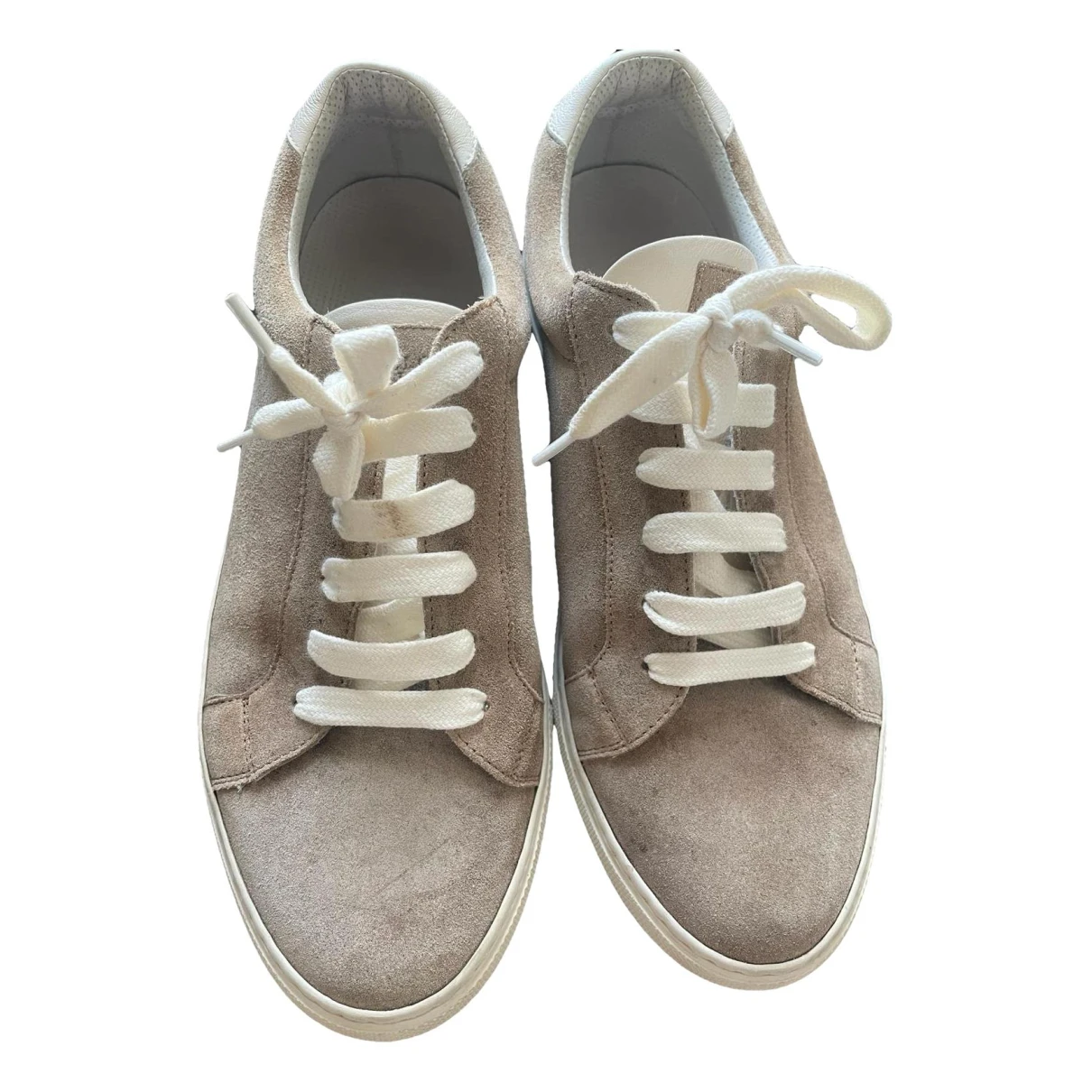 Pre-owned Brunello Cucinelli Leather Low Trainers In Beige