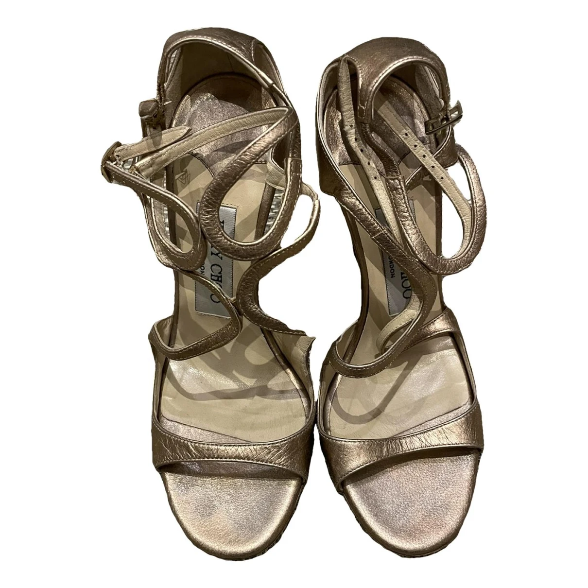 Pre-owned Jimmy Choo Leather Sandals In Metallic