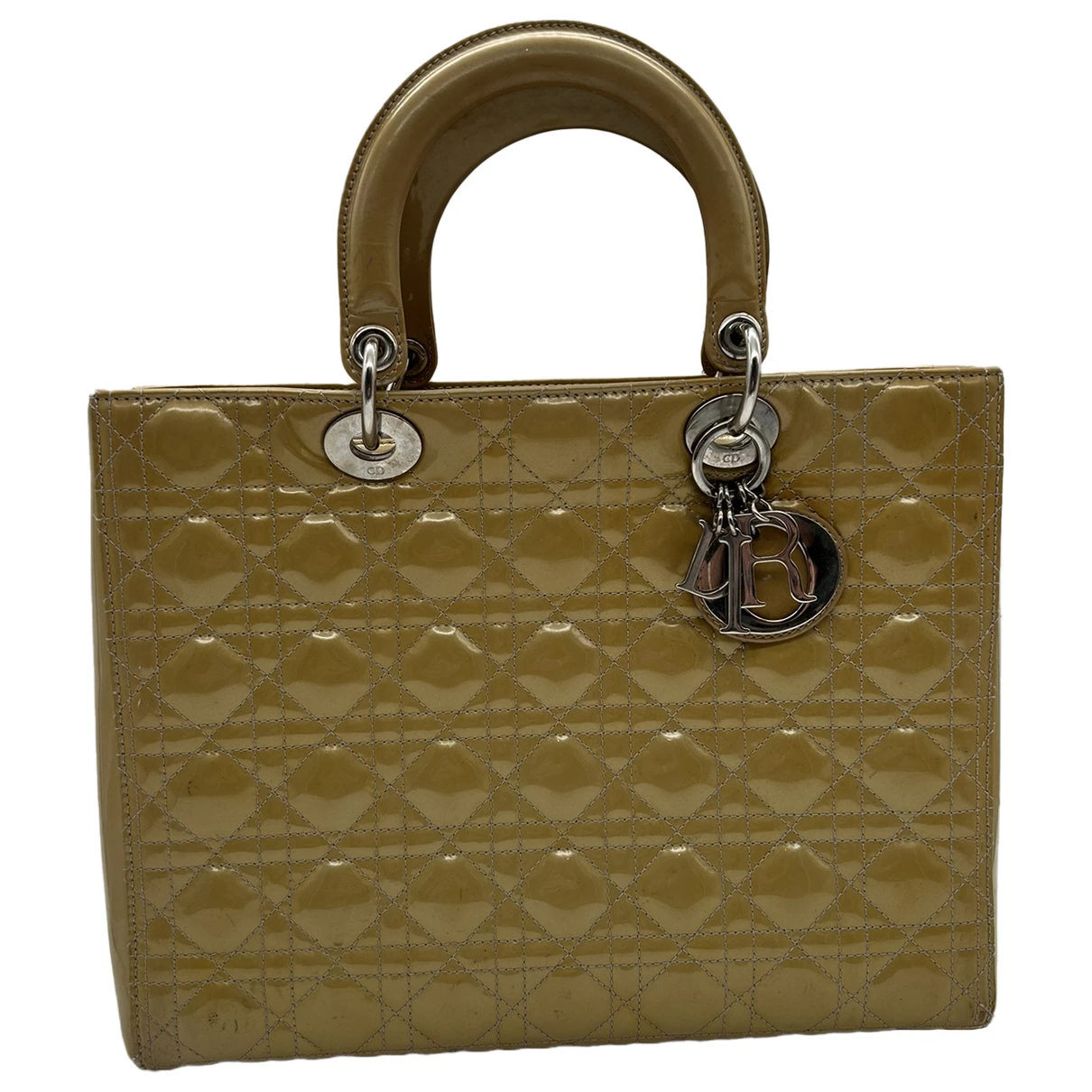 Pre-owned Dior Leather Handbag In Yellow
