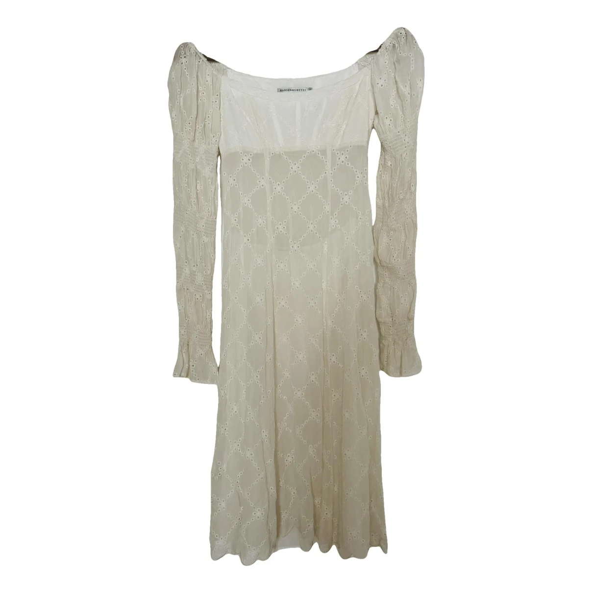 Pre-owned Hansen And Gretel Silk Maxi Dress In White