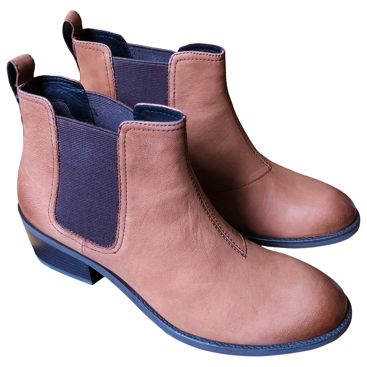 Pre-owned Vagabond Leather Ankle Boots In Brown