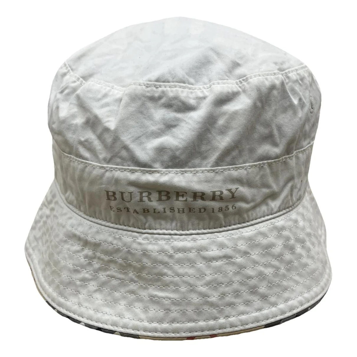 Pre-owned Burberry Cloth Hat In White