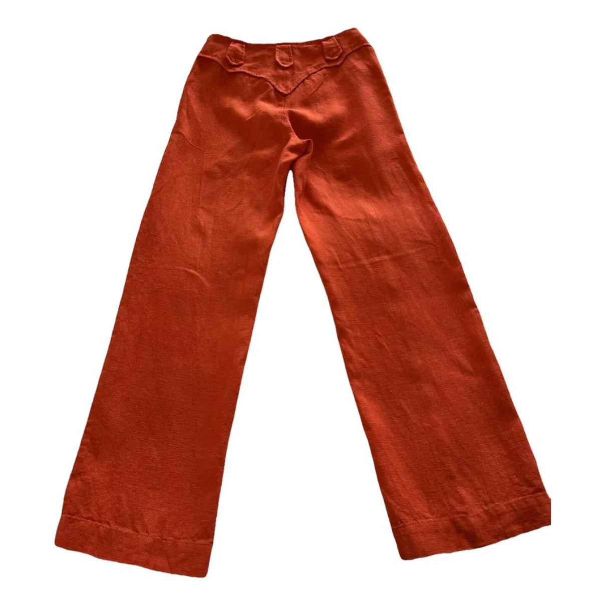 Pre-owned Paloma Wool Linen Straight Pants In Orange