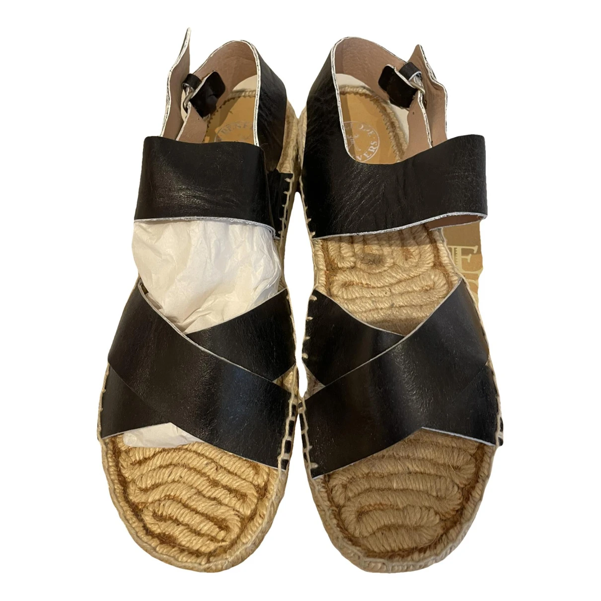 Pre-owned Penelope Chilvers Leather Espadrilles In Black