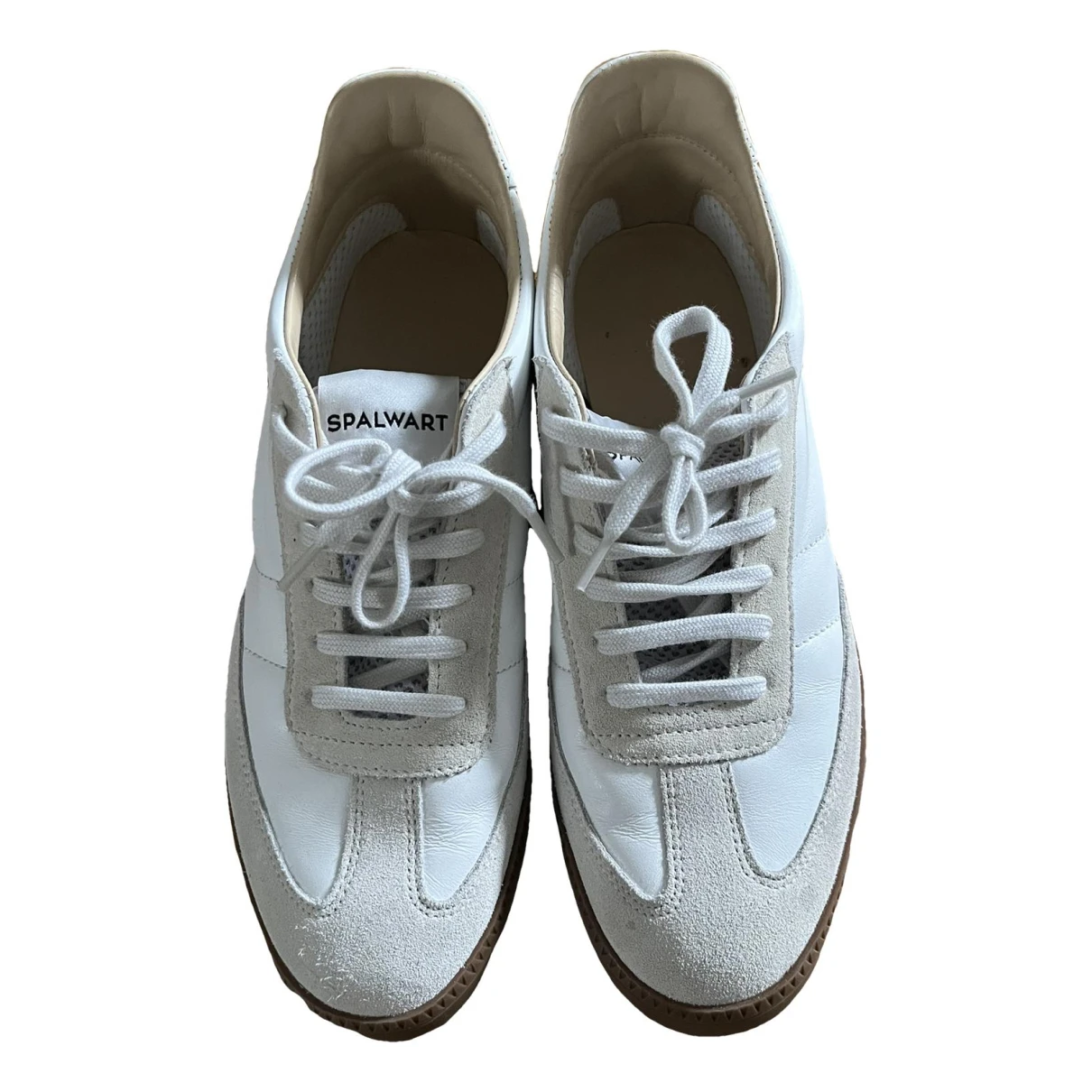 Pre-owned Spalwart Leather Trainers In White