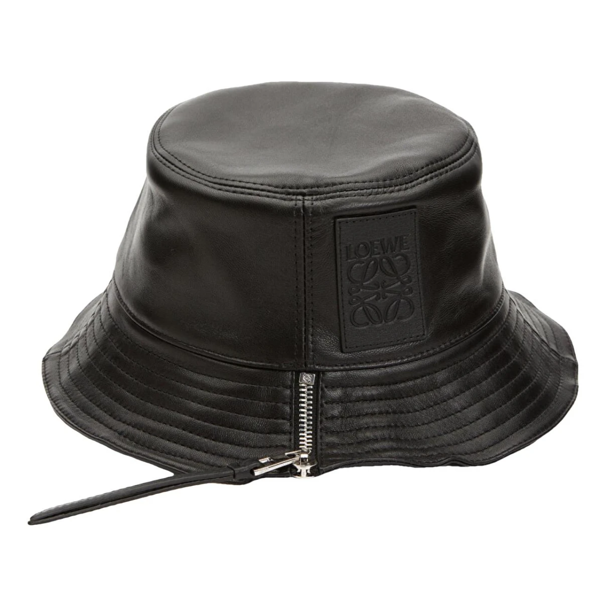 Pre-owned Loewe Leather Hat In Black