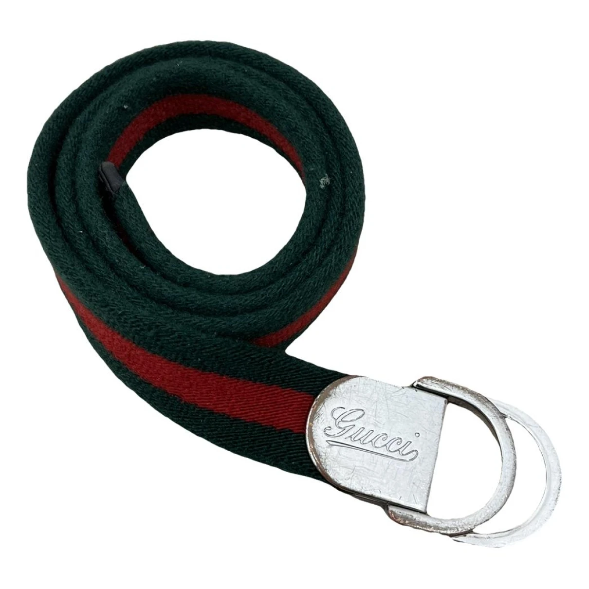 Pre-owned Gucci Cloth Belt In Green